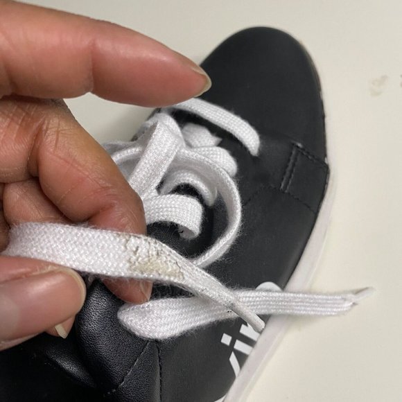 Calvin Klein Women's Madie Black & White Faux Leather Lace Up Sneakers - Picture 9 of 9